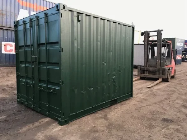 10FT-X-8FT-SHIPPING-CONTAINER-1ONE-TRIP-Green Used 10Ft Cut Down Container
