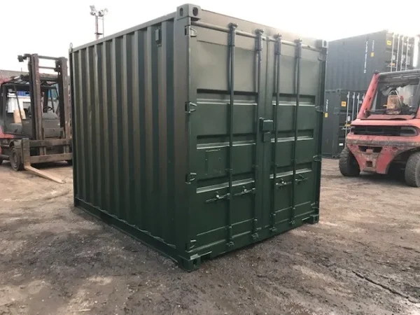 10FT-X-8FT-SHIPPING-CONTAINER-ONE-TRIP-Green Used 10Ft Cut Down Container