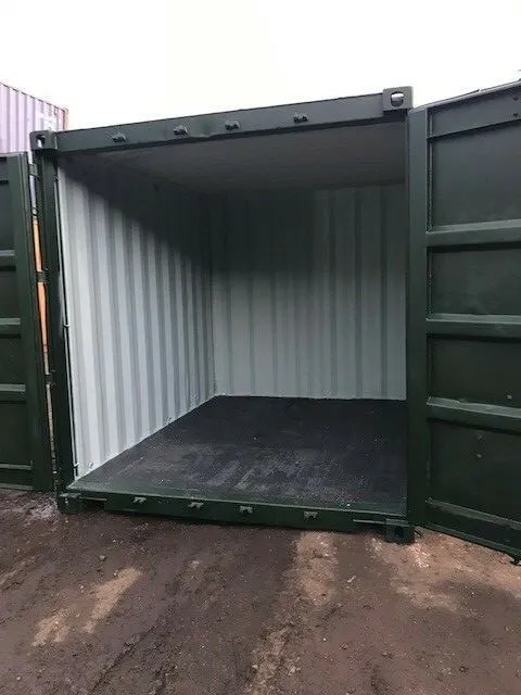 10FT-X-8FT-SHIPPING-CONTAINER-ONE-TRIP-Green2 Used 10Ft Cut Down Container