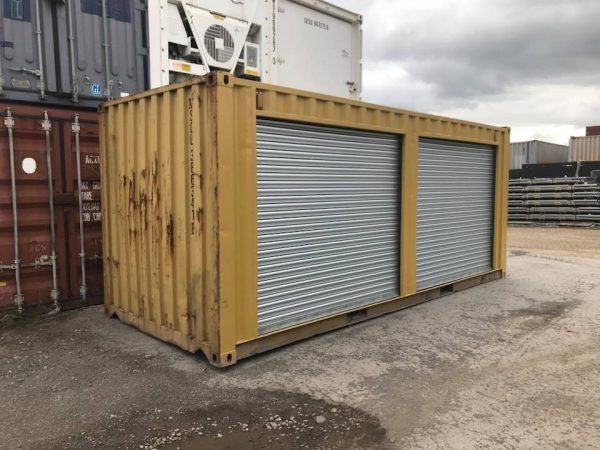 40325262_2030190340408271_6045424369021222912_n Yellow 20ft Used Container – Dual Side Roll-Up Doors