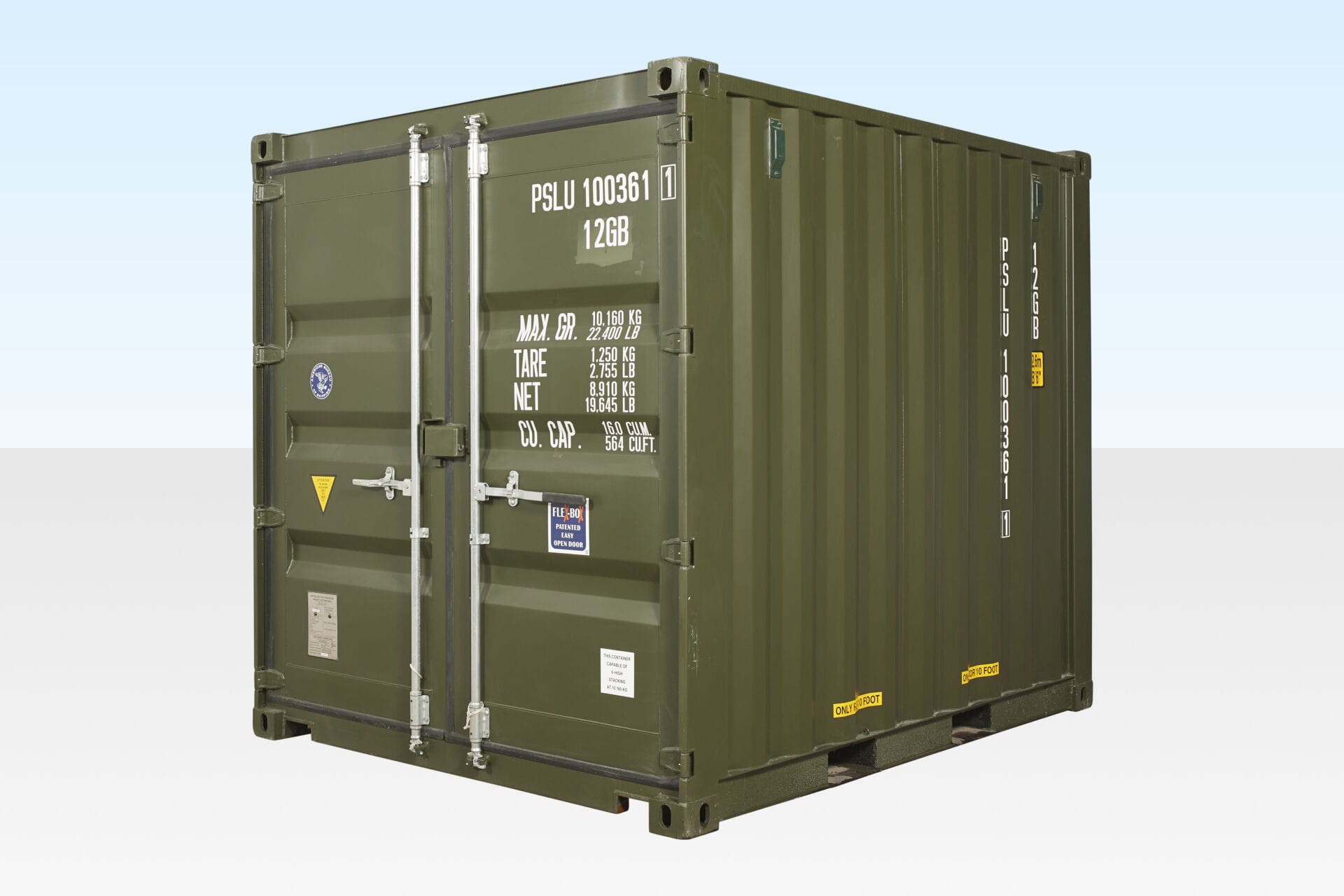 Green Container Side 10Ft X 8Ft Shipping Container (One Trip) – Green – WALLIS CONTAINERS ...