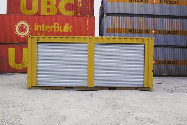 67357402_2535082479919052_4467377543938310144_n Yellow 20ft Used Container – Dual Side Roll-Up Doors