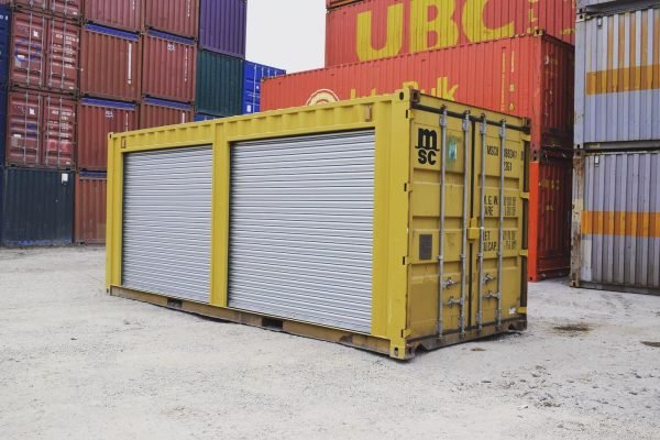 67842946_2535082399919060_5751279891622395904_n Yellow 20ft Used Container – Dual Side Roll-Up Doors