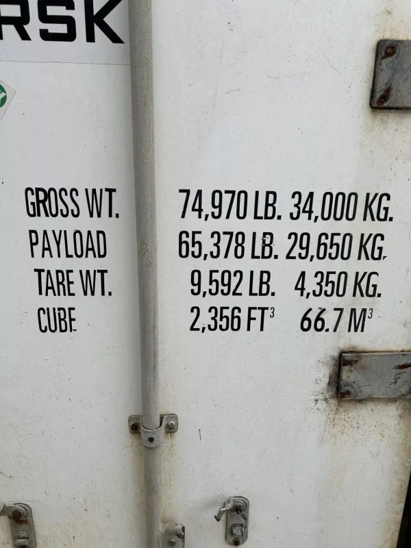Maersk Used 40ft Cold Storage Reefer Container – Model CCR18060